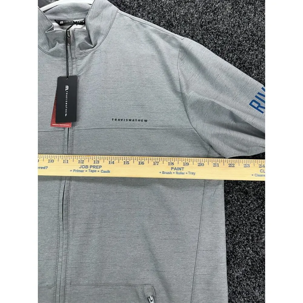 TravisMathew Valley View Full Zip Golf Jacket Heather Grey Men's Size Medium